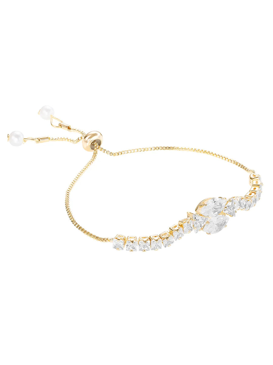 Gold Plated Twin Marquise Bracelet
