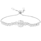 Rodium Plated Twin Marquise Bracelet