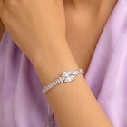 Rodium Plated Twin Marquise Bracelet