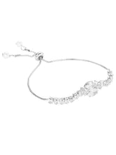 Rodium Plated Twin Marquise Bracelet