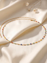 Gold Plated Rainbow Gemstone Belly Chain