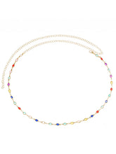 Gold Plated Rainbow Gemstone Belly Chain