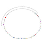 Rhodium Plated Rainbow Gemstone Belly Chain