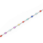 Rhodium Plated Rainbow Gemstone Belly Chain