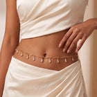 Gold Plated Dewdrop Leaf Belly Chain