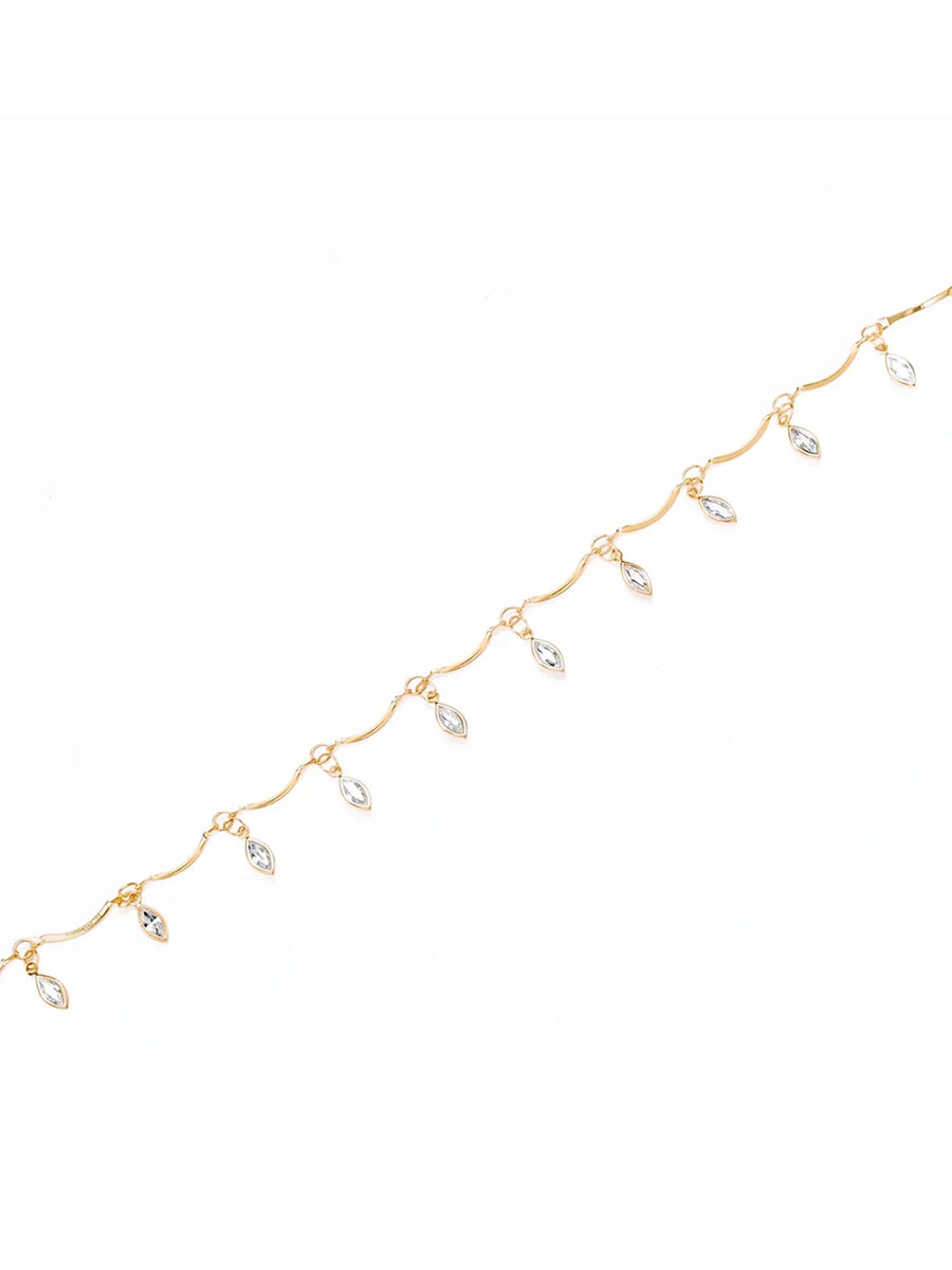 Gold Plated Dewdrop Leaf Belly Chain