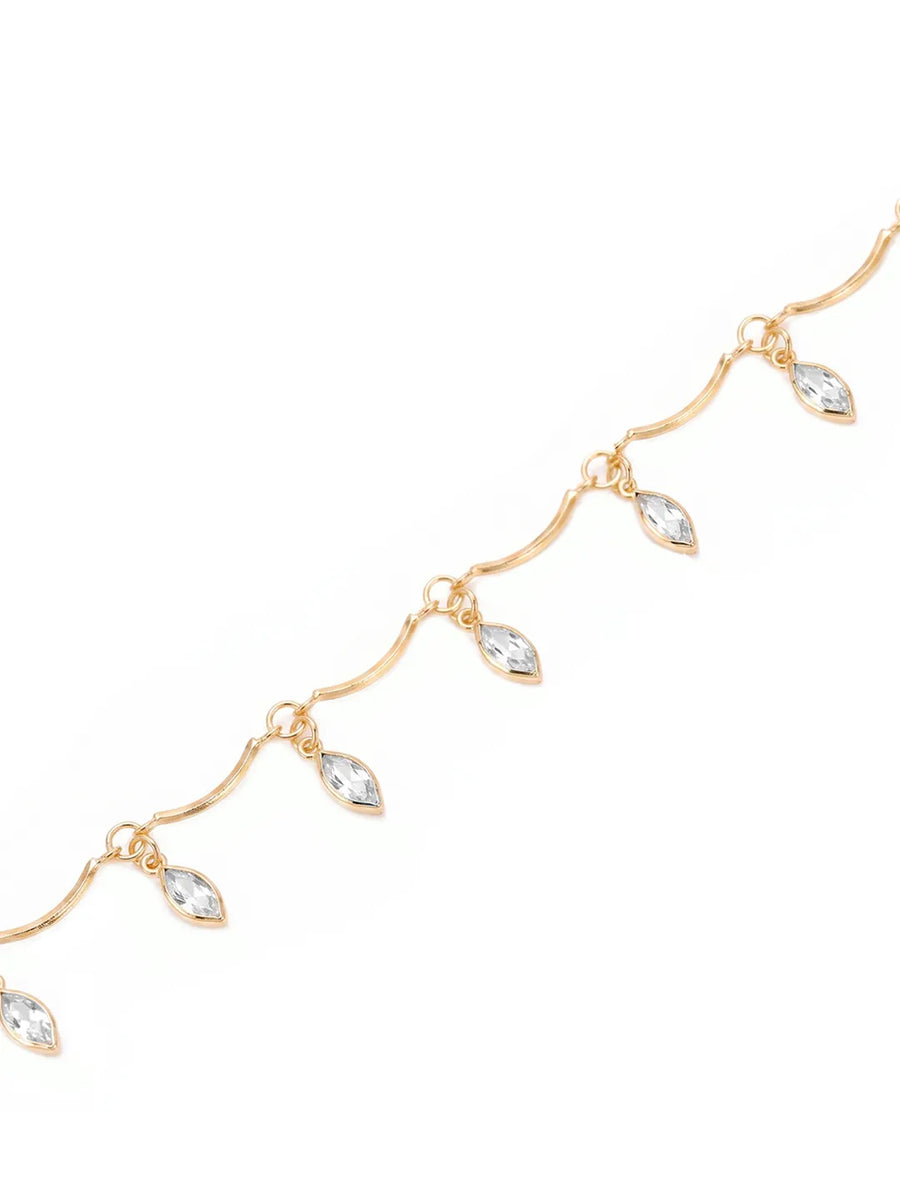 Gold Plated Dewdrop Leaf Belly Chain