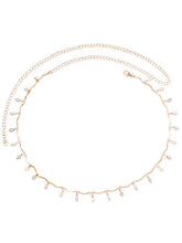 Gold Plated Dewdrop Leaf Belly Chain