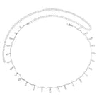 Rhodium Plated Dewdrop Leaf Belly Chain