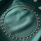 Rhodium Plated Dewdrop Leaf Belly Chain