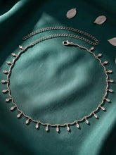 Rhodium Plated Dewdrop Leaf Belly Chain