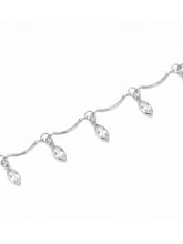 Rhodium Plated Dewdrop Leaf Belly Chain