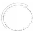 Rhodium Plated Droplet Crystal Belly Chain