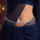 Rhodium Plated Droplet Crystal Belly Chain
