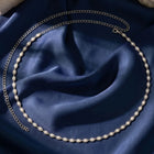 Rhodium Plated Droplet Crystal Belly Chain