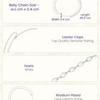 Rhodium Plated Droplet Crystal Belly Chain