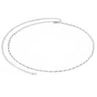 Rhodium Plated Droplet Crystal Belly Chain