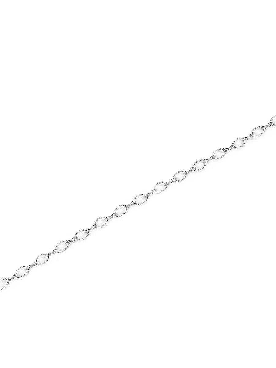 Rhodium Plated Droplet Crystal Belly Chain