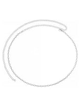 Rhodium Plated Droplet Crystal Belly Chain