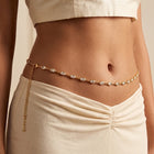 Gold Plated Marquise Crystal Belly Chain