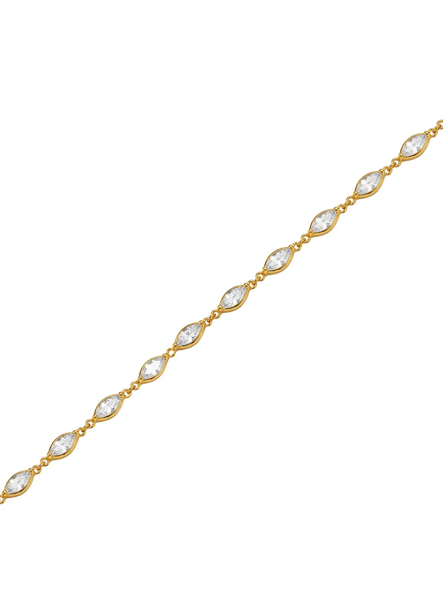 Gold Plated Marquise Crystal Belly Chain
