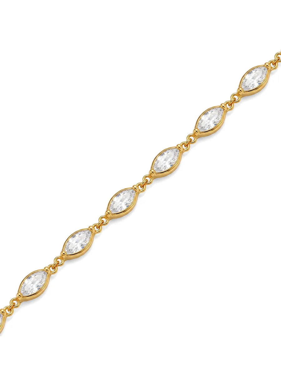 Gold Plated Marquise Crystal Belly Chain