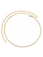 Gold Plated Marquise Crystal Belly Chain