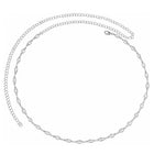 Rhodium Plated Marquise Crystal Belly Chain