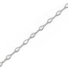 Rhodium Plated Marquise Crystal Belly Chain
