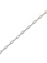 Rhodium Plated Marquise Crystal Belly Chain