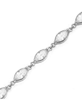 Rhodium Plated Marquise Crystal Belly Chain