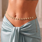 Gold Plated Pearl Rosette Belly Chain
