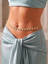Gold Plated Pearl Rosette Belly Chain
