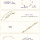 Gold Plated Pearl Rosette Belly Chain