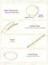 Gold Plated Pearl Rosette Belly Chain