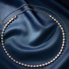 Rhodium Plated Pearl Rosette Belly Chain