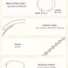 Rhodium Plated Pearl Rosette Belly Chain