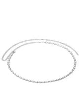 Rhodium Plated Pearl Rosette Belly Chain