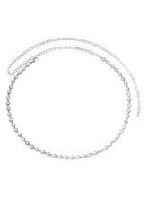 Rhodium Plated Pearl Rosette Belly Chain