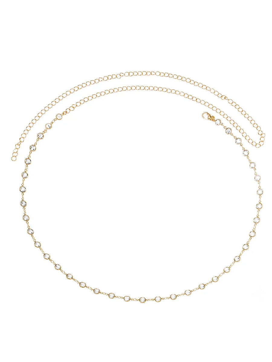 Gold Plated Crystal Sequence Belly Chain