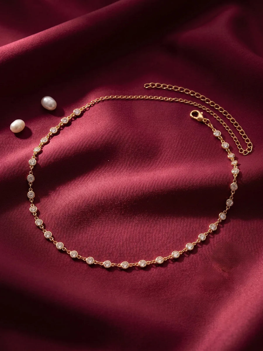 Gold Plated Crystal Sequence Belly Chain