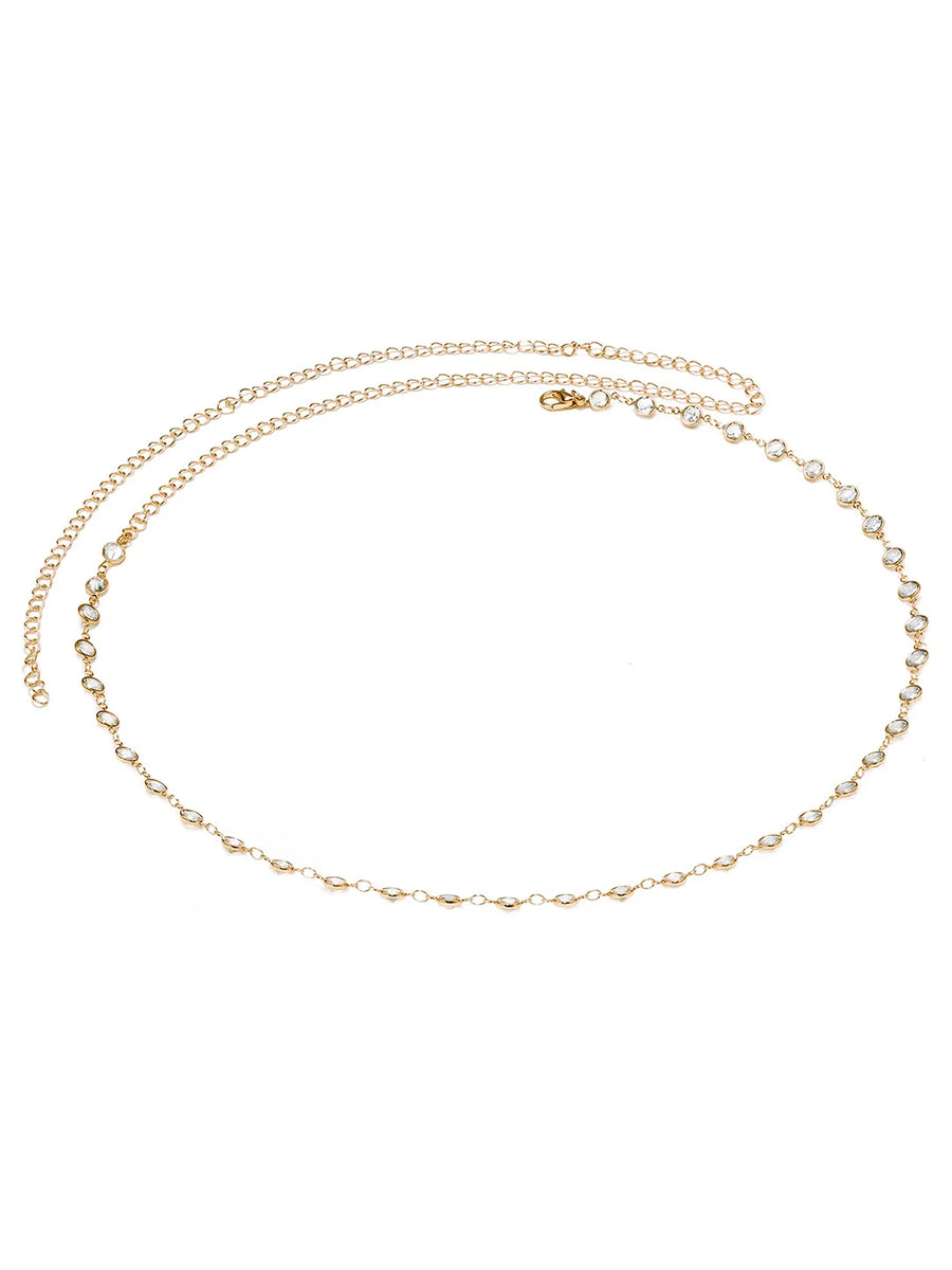 Gold Plated Crystal Sequence Belly Chain