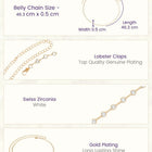 Gold Plated Crystal Sequence Belly Chain