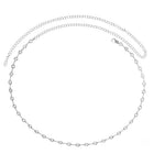 Rhodium Plated Crystal Sequence Belly Chain