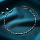 Rhodium Plated Crystal Sequence Belly Chain