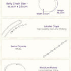 Rhodium Plated Crystal Sequence Belly Chain