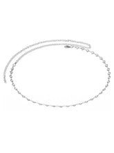 Rhodium Plated Crystal Sequence Belly Chain