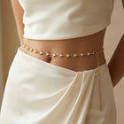 Gold Plated Faceted Triangle Belly Chain