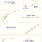 Gold Plated Faceted Triangle Belly Chain