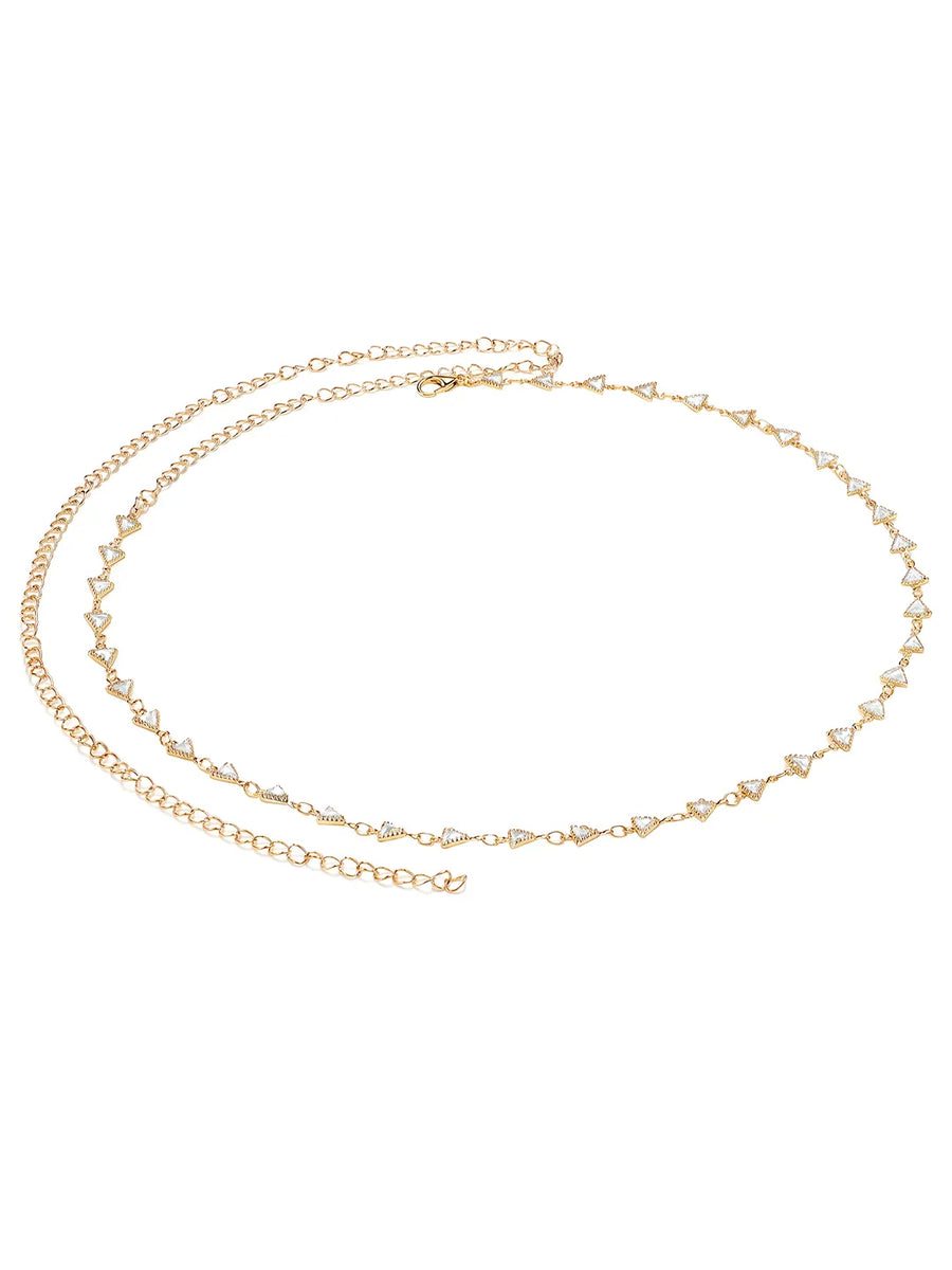 Gold Plated Faceted Triangle Belly Chain